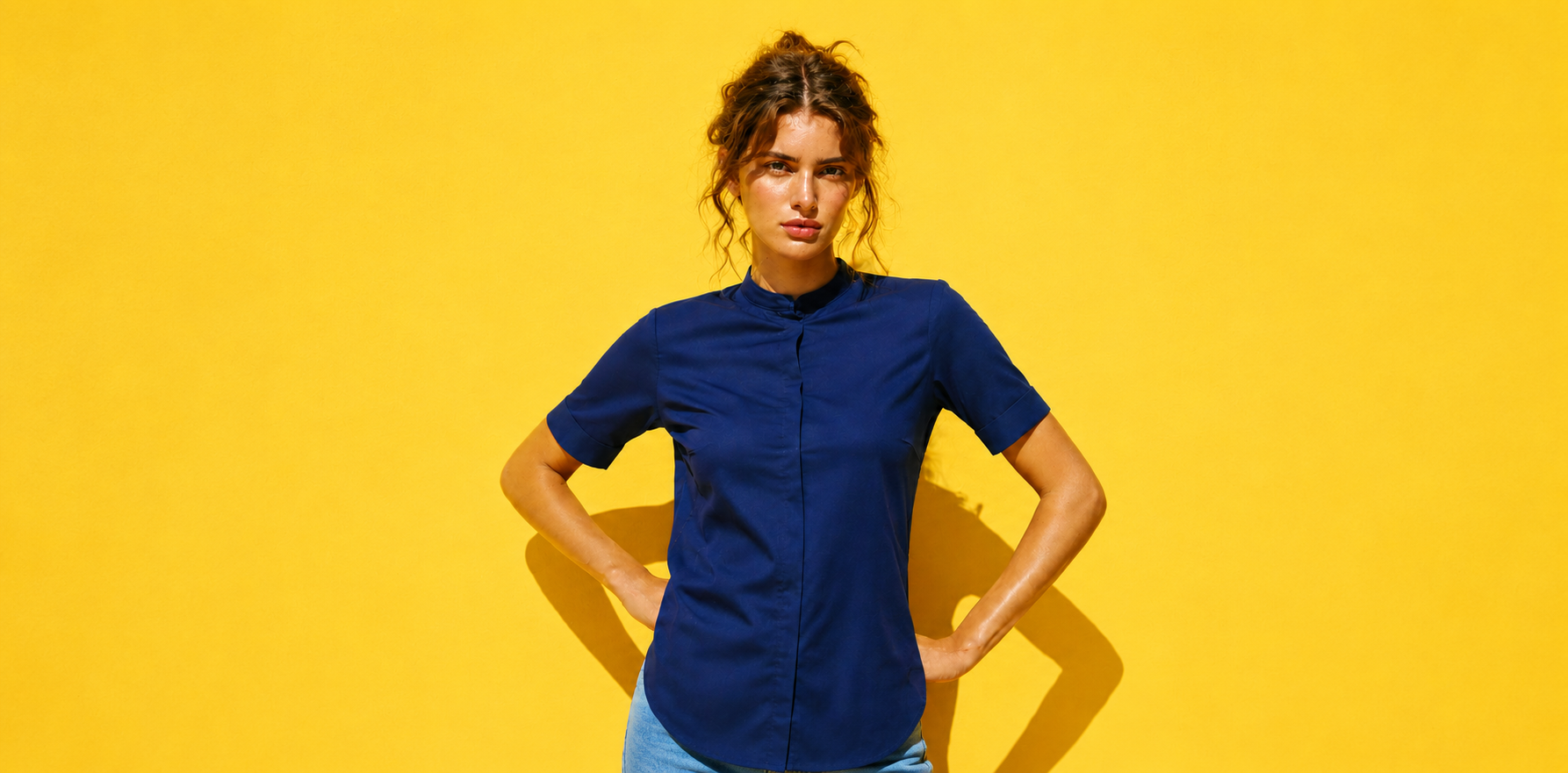 CG Workwear Servicejacke blau kurzarm