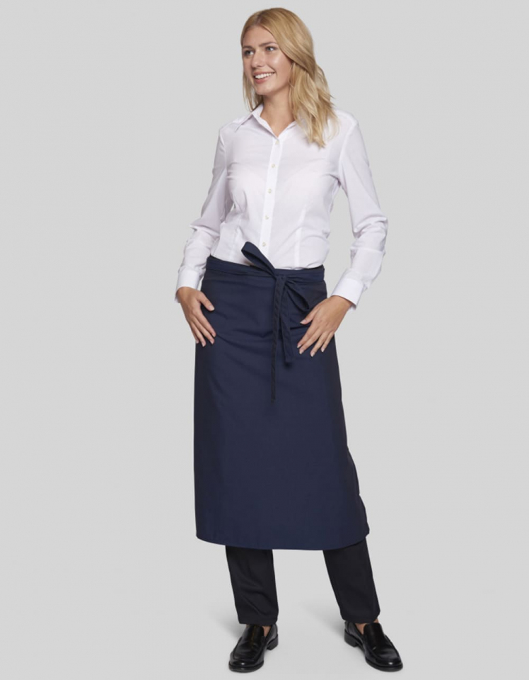 Bistroschürze Pizzone Melange 80 x 71 cm - blau-melange