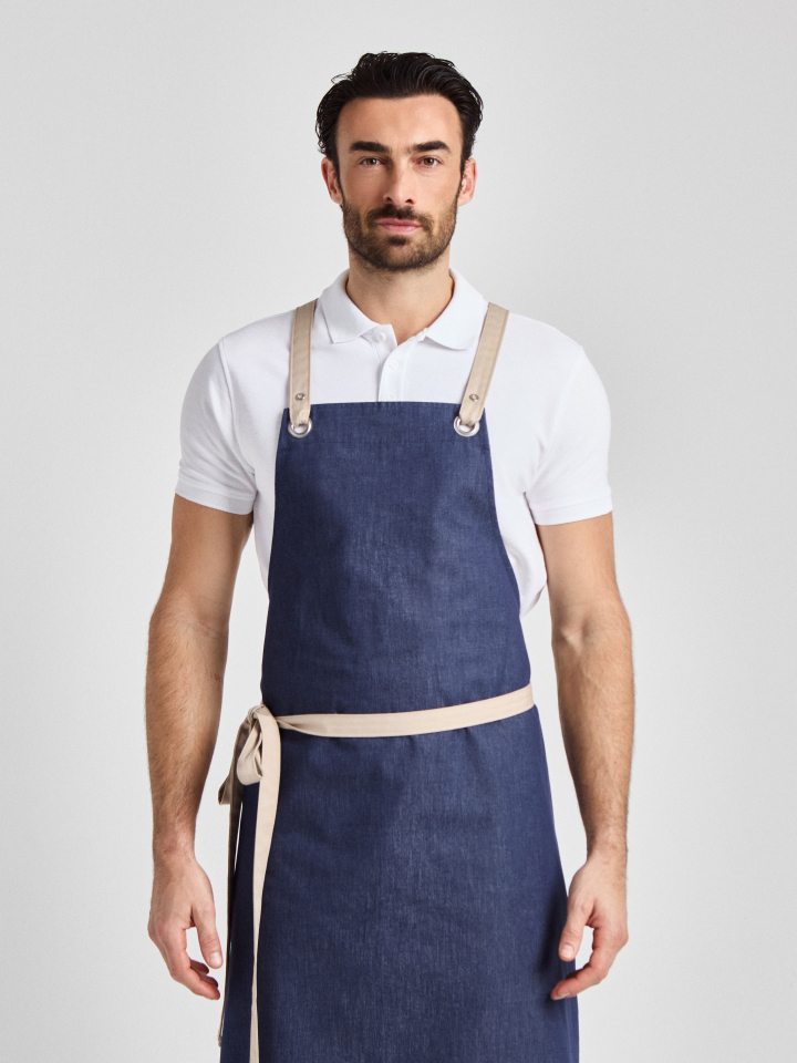 Latzschürze mit Ösen Potenza X Jeans - denim