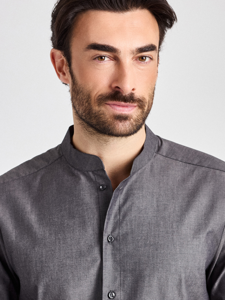 Hemd  San Buono Man Melange - dunkelgrau-melange