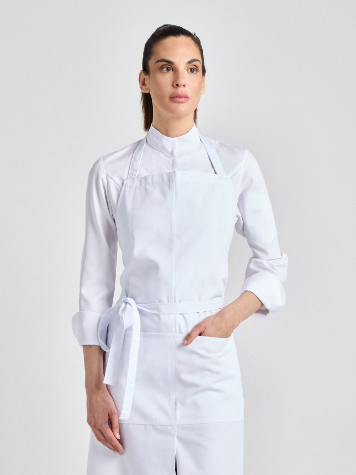 Latzschürze 110 x 75 Verona Classic Schlitz Bag - weiß