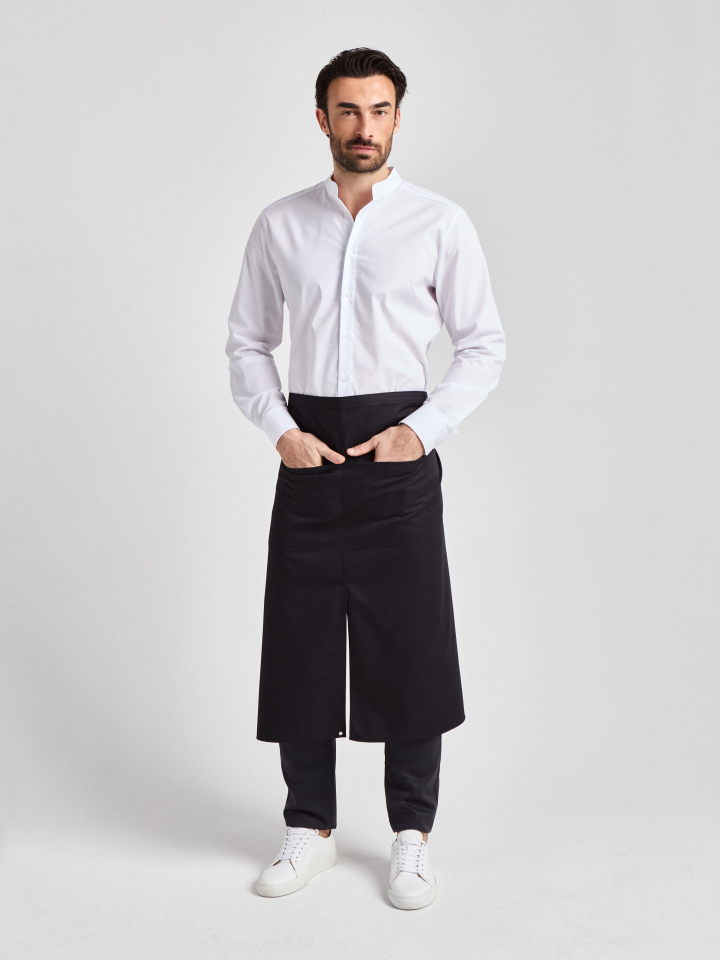 Schlitzschürze  Milano Classic Bag 80 x 100 - schwarz