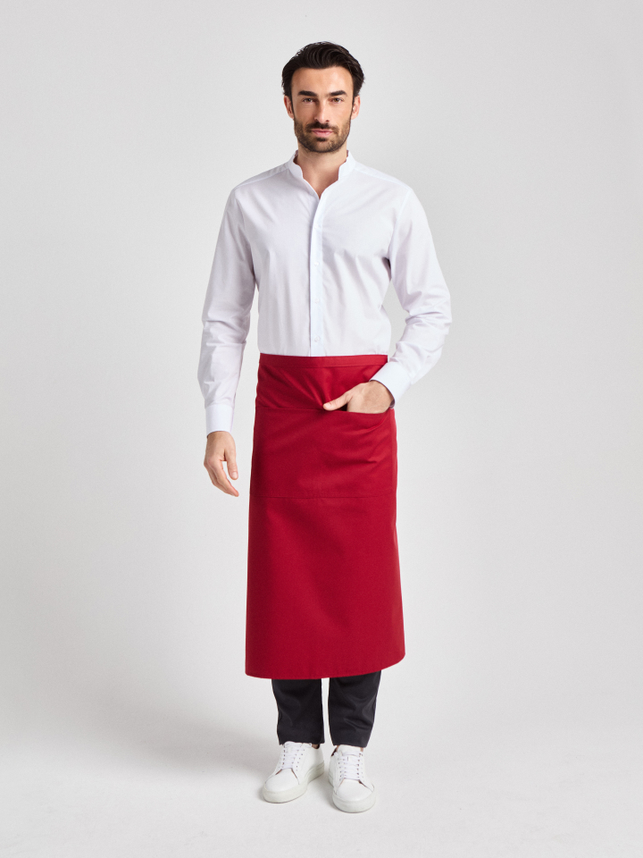 Bistroschürze mit Tasche Roma Classic Bag 80 x 100 - rot