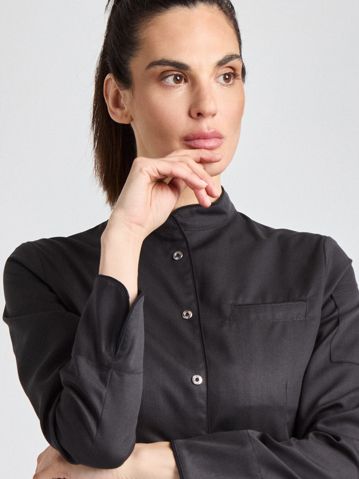 Jacke Pistoia Lady Care - raven mit schwarzer Paspel