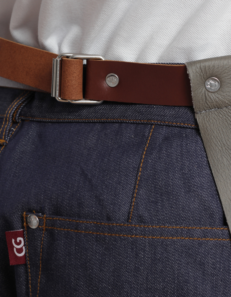 Lederschürze Pelieri 40 x 60 cm - grau