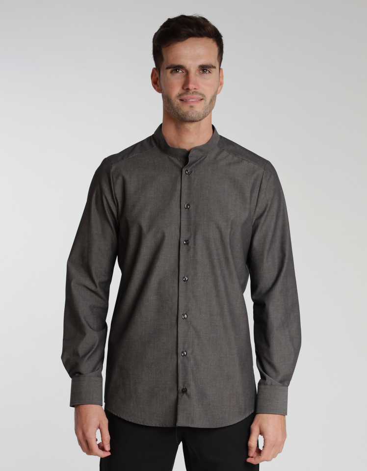 Hemd San Buono Man Melange - dunkelgrau-melange