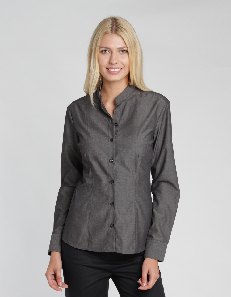 Bluse Pacentro Lady Melange - dunkelgrau-melange