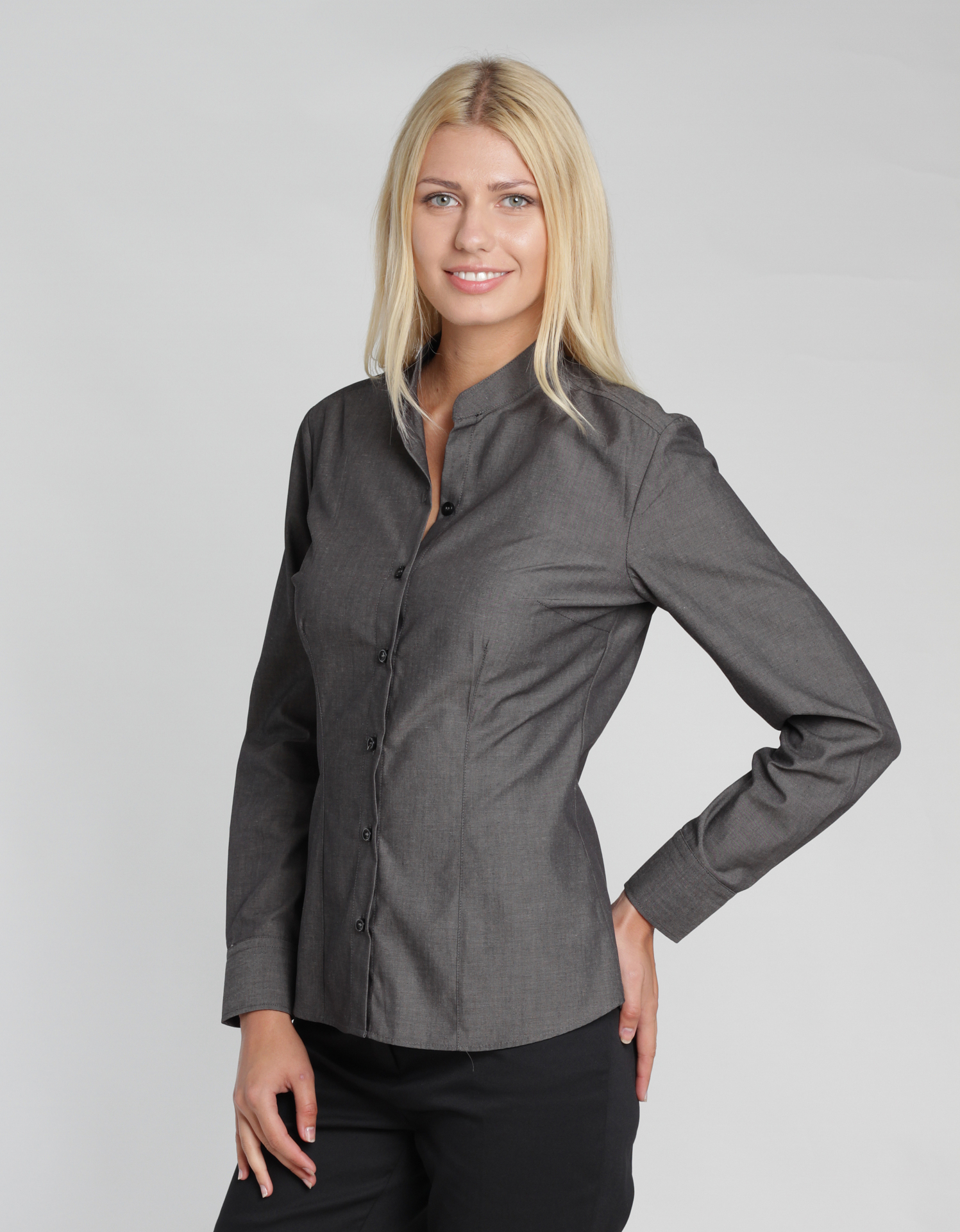 Bluse Pacentro Lady Melange - dunkelgrau-melange