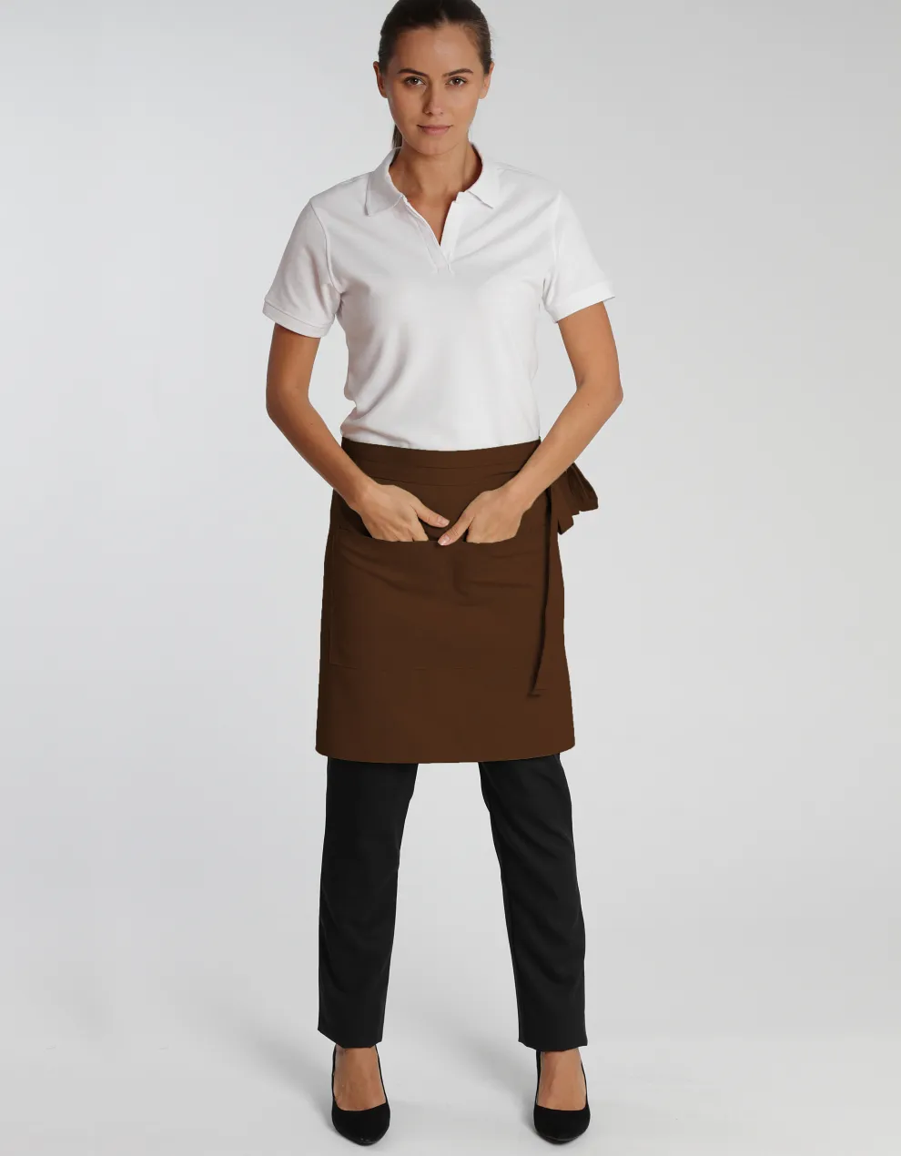 Roma Classic Bag 50 x 78 - Bistroschürze mit Tasche - toffee