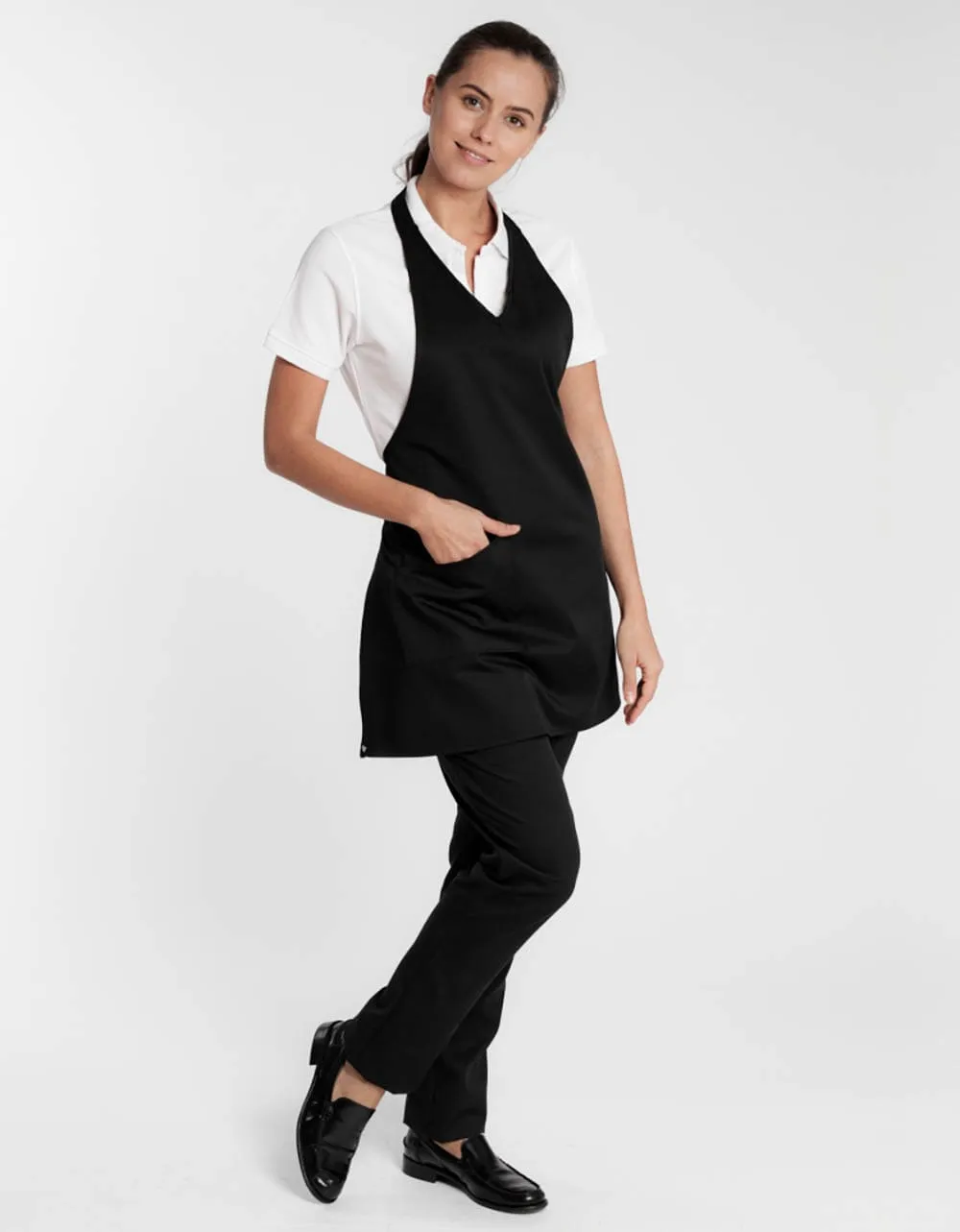 Latzschürze Biella V-Neck Classic 60 x 78 – schwarz – Bild 2 von 3
