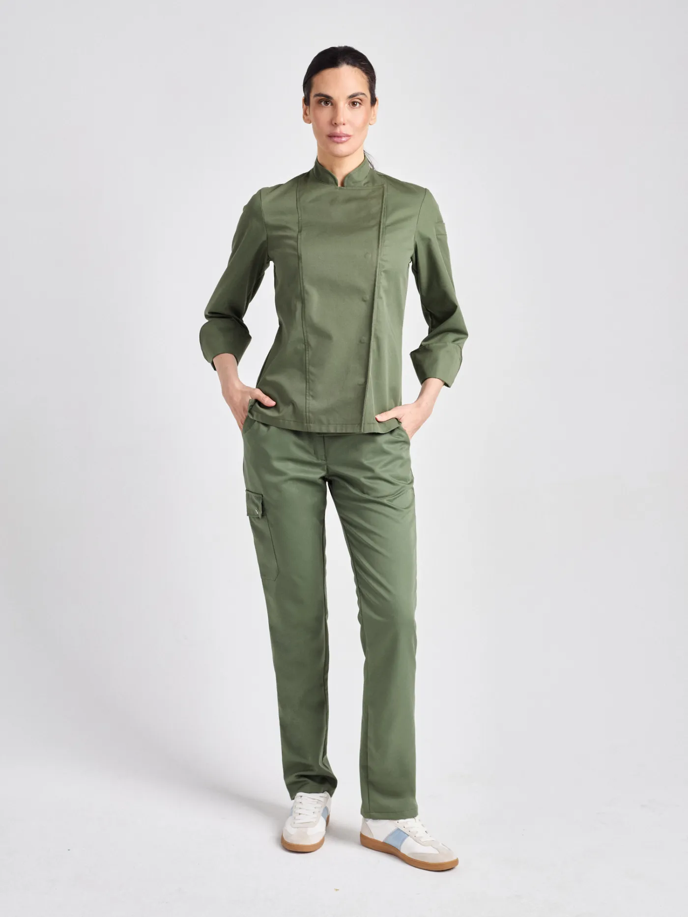 Rimini-Bene Lady Classic - Kochjacke – olive – Bild 3 von 5